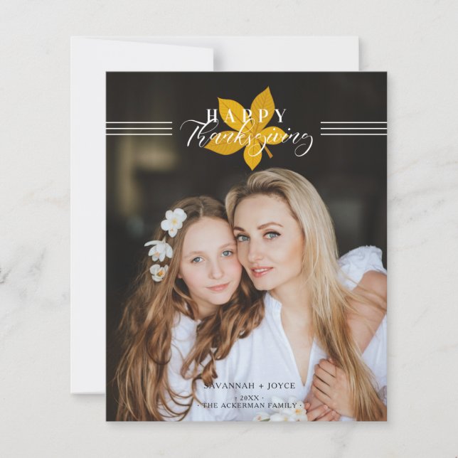 Cheap Happy Thanksgiving Script Leaves Photo (Framsida)