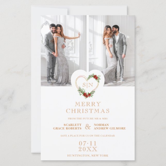 Cheap Luxury Initials Floral Christmas Heart (Framsida)