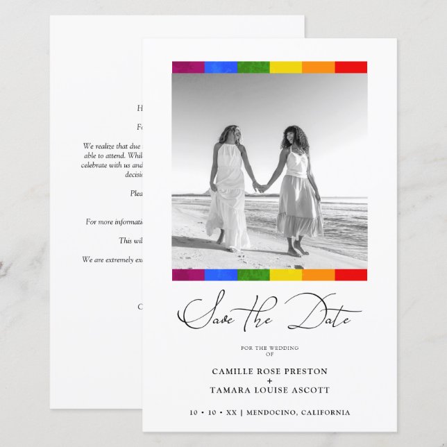 Cheap Pride Rainbow Flag Lesbian Gay Wedding  (Fram/baksida)