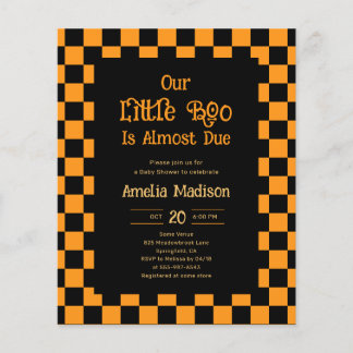 Cheap Retro Little Boo Halloween Baby Shower Flygblad