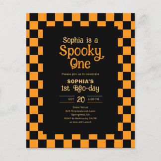 Cheap Retro Spooky One Halloween Birthday Flygblad