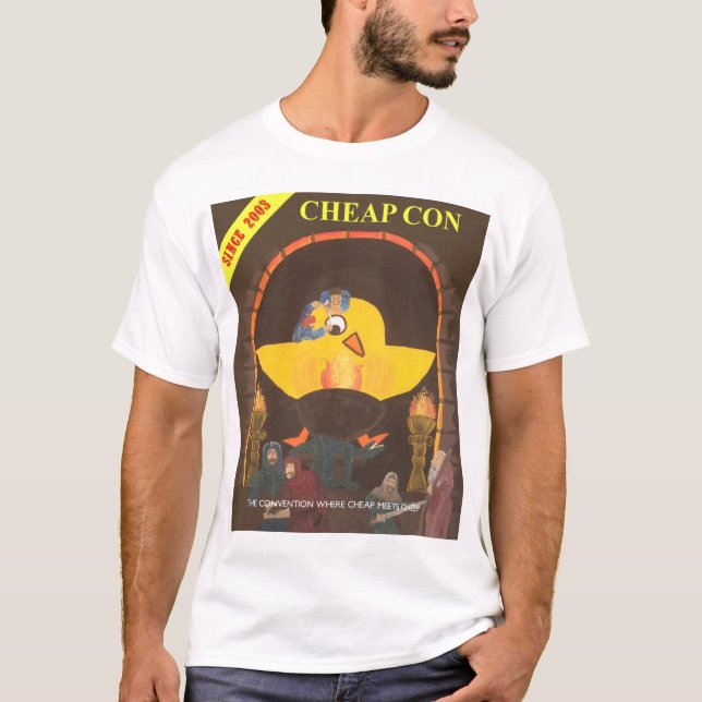 Cheapcon Chick färg Tee Shirt (Framsida)