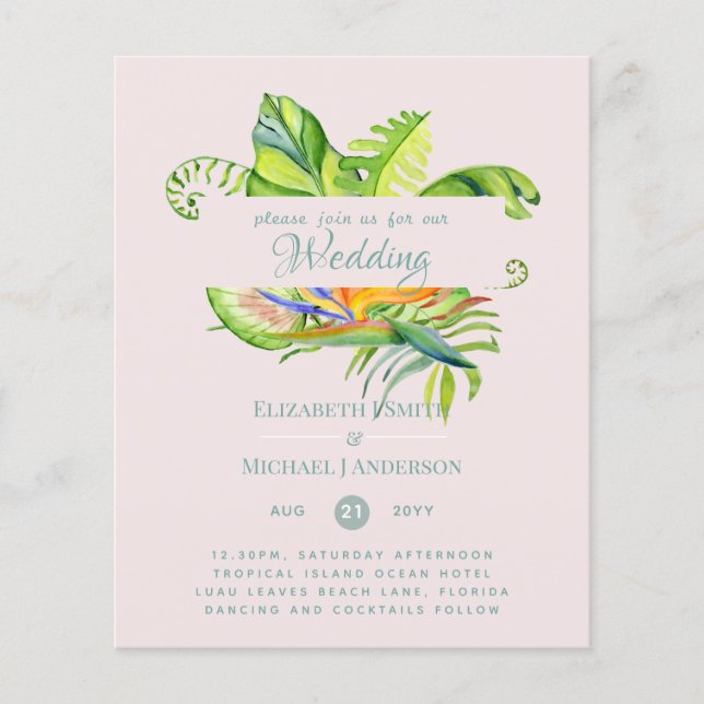 Cheapest Tropical Lövs Bröllop Luau Reception (Framsida)