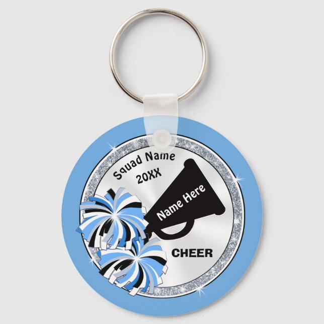 CheapTeam Gift Ideas för Cheer, Blue, White, Black Nyckelring (Framsida)