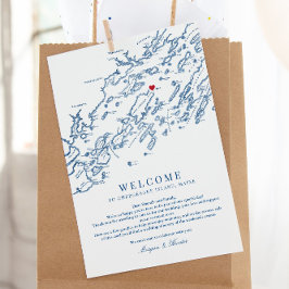 Chebeague Island Maine Bröllop Welcome Itinerary Tack Kort