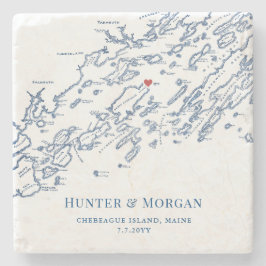 Chebeague Island Maine Destination Wedding Favor Stenunderlägg