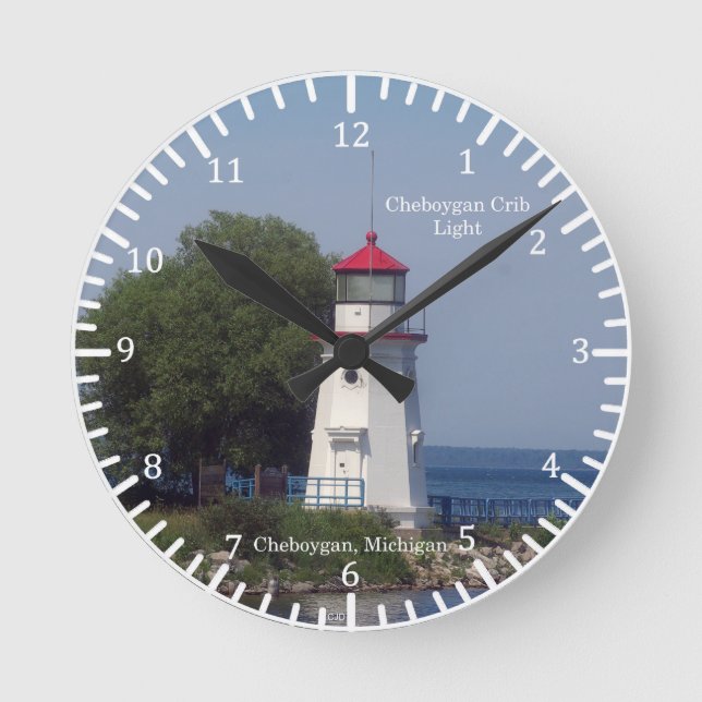 Cheboygan Crib Light-klocka Rund Klocka (Framsida)