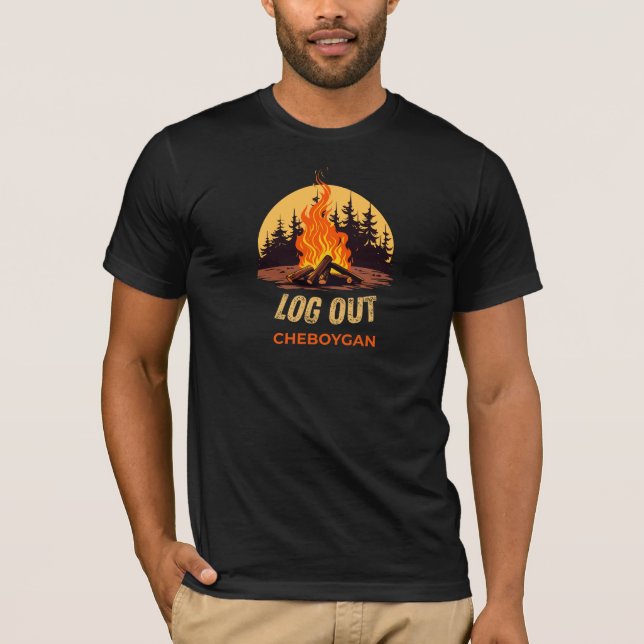 Cheboygan Michigan Läggerbål T Shirt (Framsida)