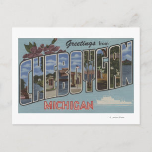 Cheboygan, Michigan - Stora Brev Scenes Vykort