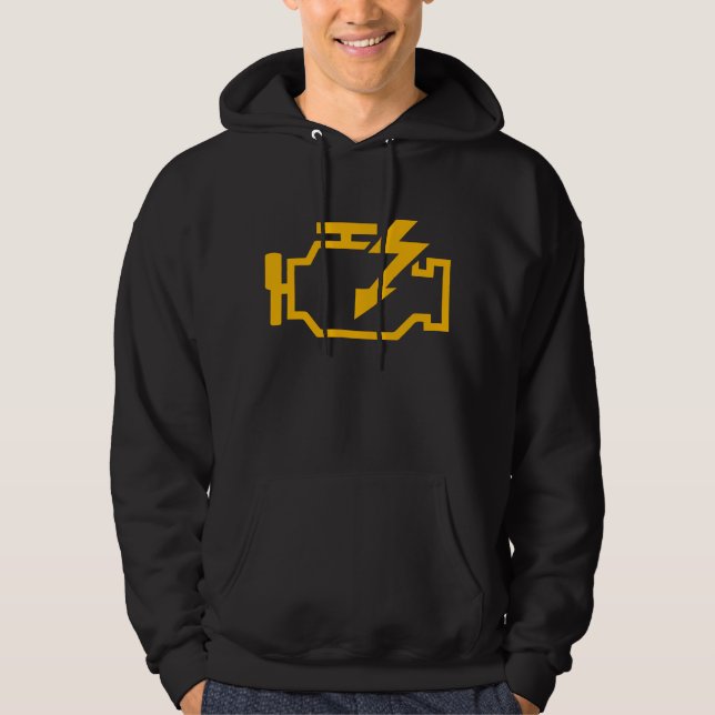 Check Engine Light Funny Mechanic Macanic Machanic Hoodie (Framsida)
