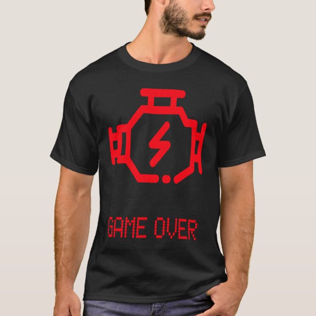Check Engine Light MIL car repair motor damage T Shirt (Framsida)