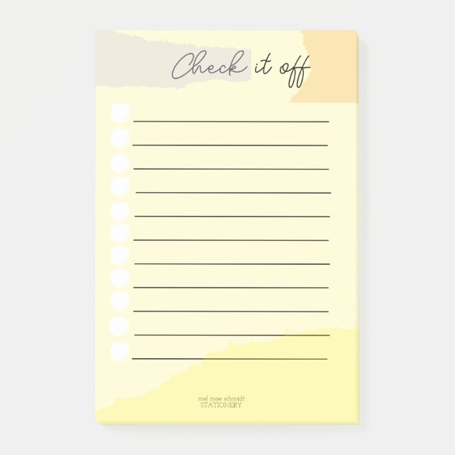 Check it off Notepad  Post-it Block (Framsida)