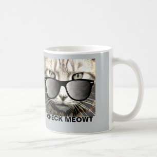 Check Meowt, Cat Coffee Mugg, Kaffemugg