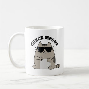 Check Meowt Funny Coola Cat Pun Kaffemugg