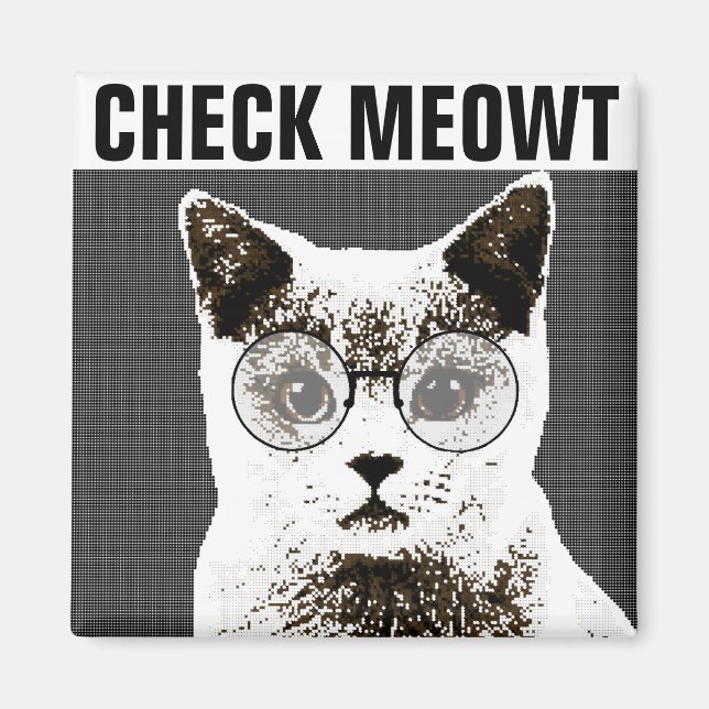 Check Meowt, Lunt Cat FRIDGE MAGNETS Magnet (Framsidan)