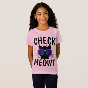 CHECK MEOWT Lustig T-shirts-för barn Tee Shirt