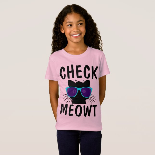 CHECK MEOWT Lustig T-shirts-för barn Tee Shirt (Hel framsida)