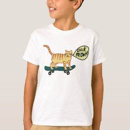 Check Meowt Punny Skateboarding Tabby katt T-Shirt