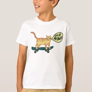Check Meowt Punny Skateboarding Tabby katt T-Shirt