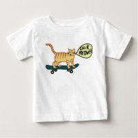 Check Meowt Punny Skateboarding Tabby katt T-Shirt