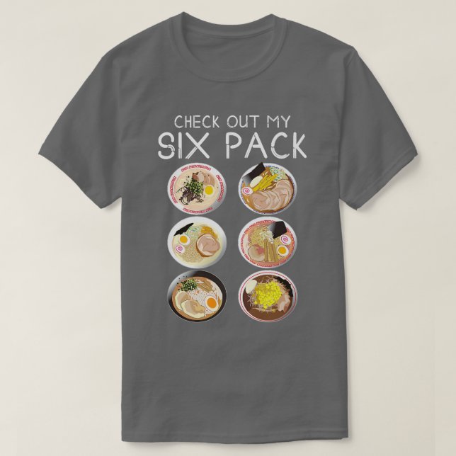Check Out My Six Pack Ramen Funny Food Pun Japanes T Shirt (Design framsida)