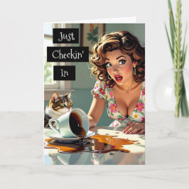 Checka bara in | Funny Spilt Coffee Kort