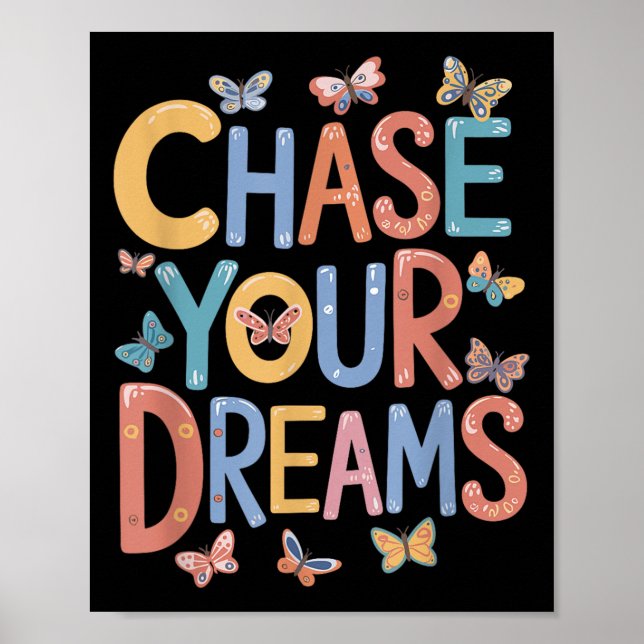 Checka dina drömmar, inspirerande motiv citat poster (Framsidan)