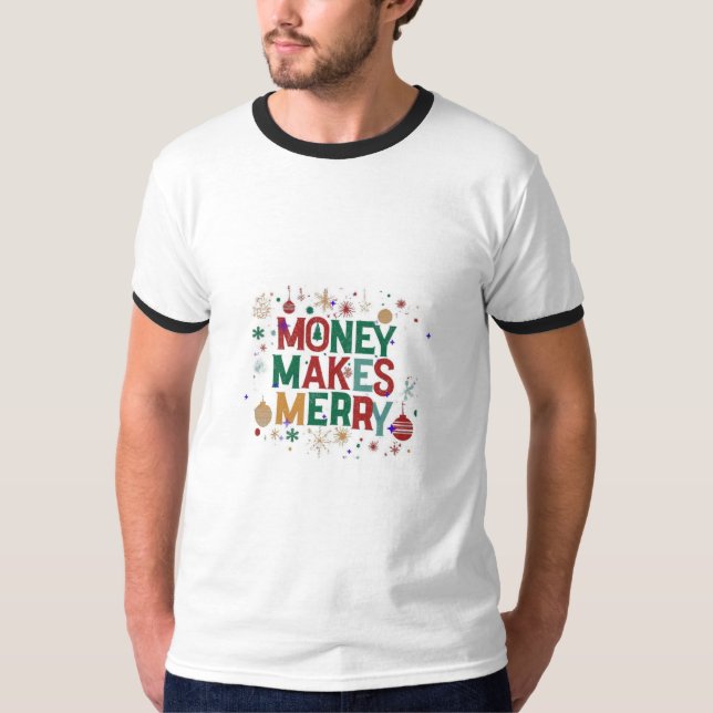 Checka in på Cheer (lekfull) Money Merry (direkt) T Shirt (Framsida)