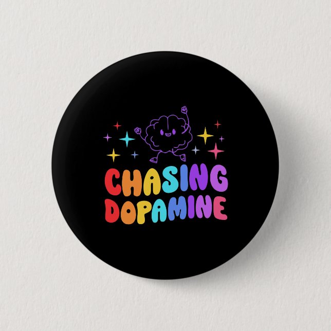 Checka med dopamin Mental Health Aesthetic Knapp (Framsida)