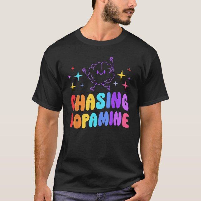 Checka med dopamin Mental Health Aesthetic T Shirt (Framsida)