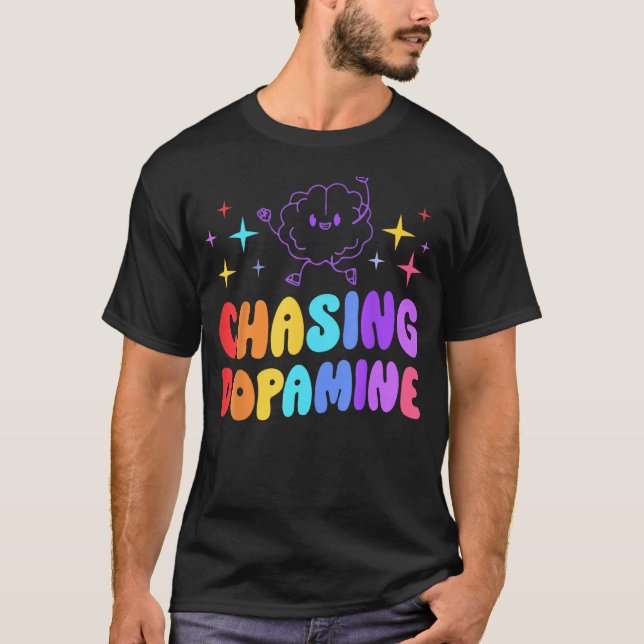 Checka med dopamin Mental Health Aesthetic T Shirt (Framsida)