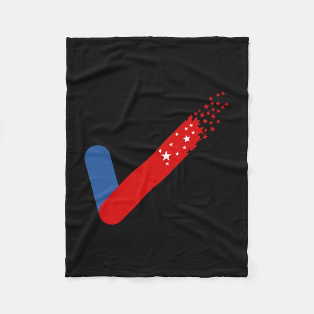 Checka ut Amerika första juli 4 Fleecefilt (Framsidan)