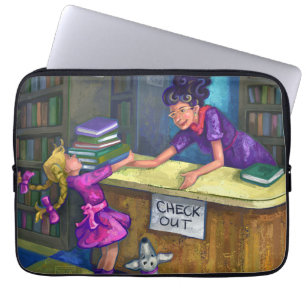 Checka ut bibliotek laptop fodral