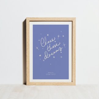 Checka ut Dreams Art Print Blue Poster