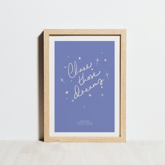 Checka ut Dreams Art Print Blue Poster (Skapare uppladdad)