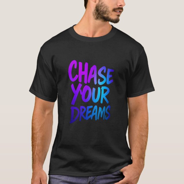 Checka ut Dreams Motivational Typography Design T Shirt (Framsida)