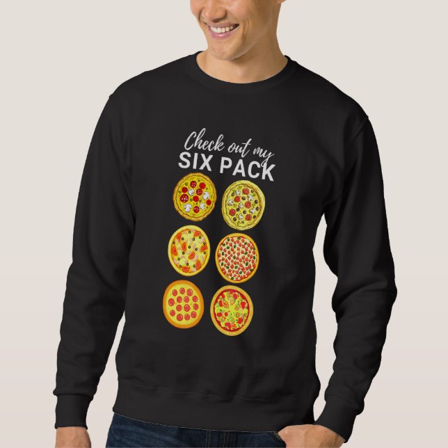 Checka ut min 6-pack-pizza lång ärmad tröja (Framsida)