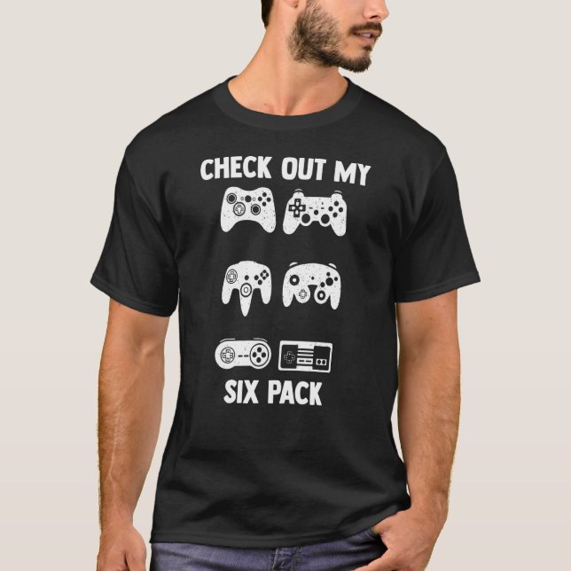 Checka ut min sex-pack-videospelsstyrenhet Pun Ga T Shirt (Framsida)