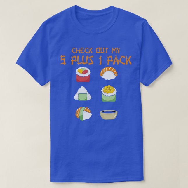 Checka ut min sexpack 5+1-pack sushi t shirt (Design framsida)