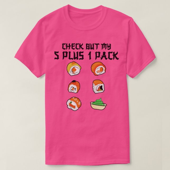 Checka ut min sexpack 5+1-pack sushi t shirt (Design framsida)