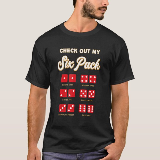 Checka ut mina sexpack-klipp Player Red Dice Casin T Shirt (Framsida)