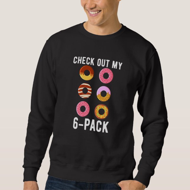 Checka ut mitt 6 paket Donuts Fitness Gym Weightli Lång Ärmad Tröja (Framsida)