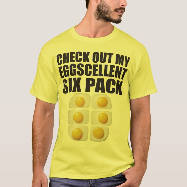 Checka ut mitt första sex paket - ägg tee shirt (Framsida)