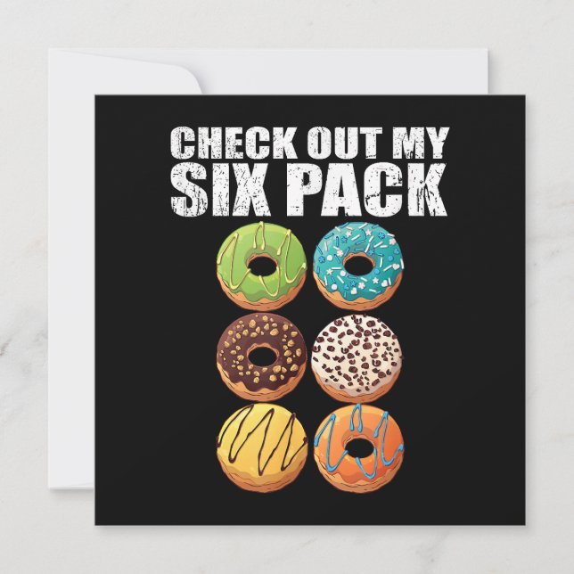 Checka ut mitt sexpaket Donut Shirt - Funny Gym Sh Inbjudningar (Framsida)
