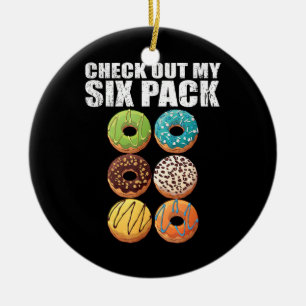 Checka ut mitt sexpaket Donut Shirt - Funny Gym Sh Julgransprydnad Keramik