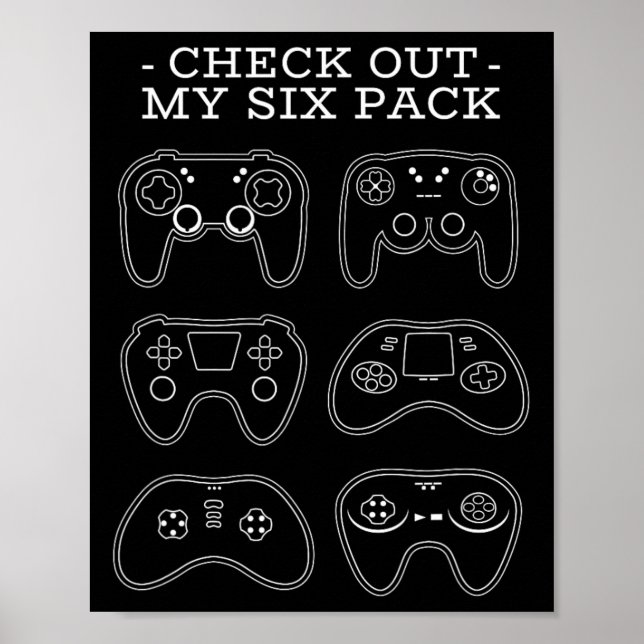 Checka ut mitt sexpaket - Ljudig spelspeldator Poster (Framsidan)