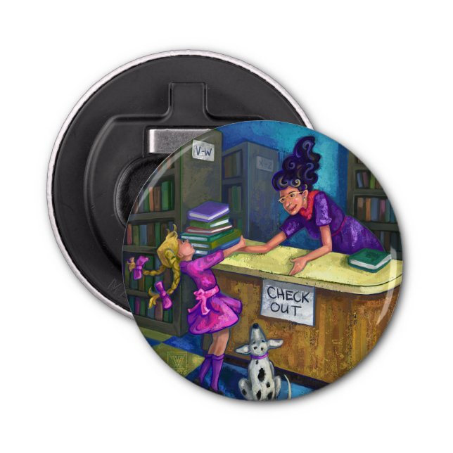 Checka ut teckning i bibliotek flasköppnare (Framsidan)