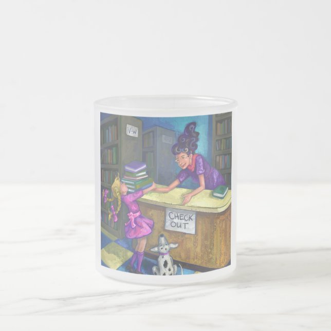 Checka ut teckning i bibliotek frostad glasmugg (Center)