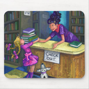 Checka ut teckning i bibliotek musmatta