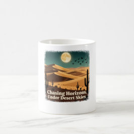 Checka vågrätt under Desert Himmel Kaffemugg